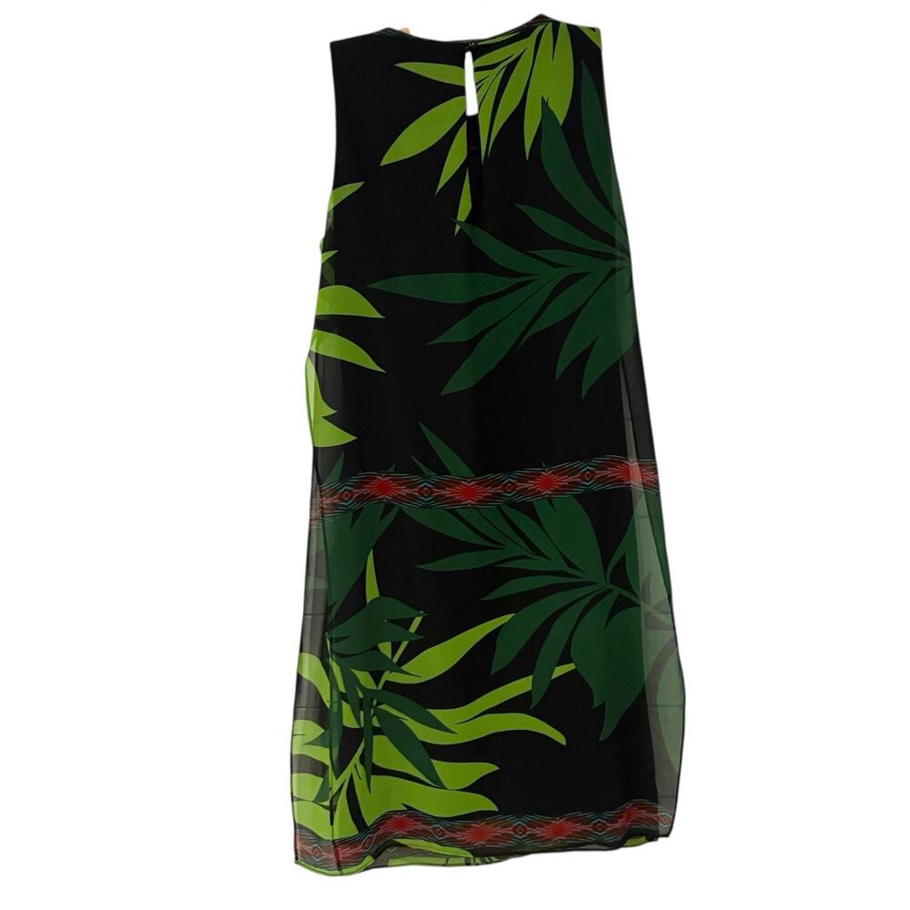 Joseph Ribkoff | Dress Sleeveless Tropical Knee Length Black Fern- Size 4 - Picture 8 of 8